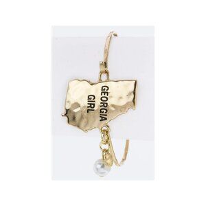 New Stylish Georgia Girl State Map Hook Bracelets Jewelry Gift Set - Gold